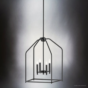 Urban Ambiance - Chandelier - UKC20140 Transitional Indoor Chandelier, 25.25''H x 16''W x 16''Dep, Black Finish, Lusarre Collection - 