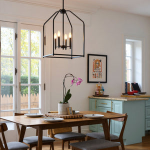 Urban Ambiance - Chandelier - UKC20140 Transitional Indoor Chandelier, 25.25''H x 16''W x 16''Dep, Black Finish, Lusarre Collection - 