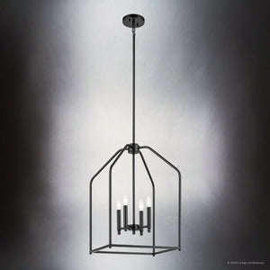 Urban Ambiance - Chandelier - UKC20140 Transitional Indoor Chandelier, 25.25''H x 16''W x 16''Dep, Black Finish, Lusarre Collection - 