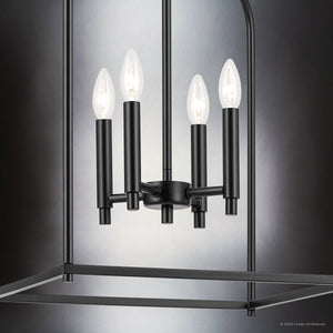 Urban Ambiance - Chandelier - UKC20140 Transitional Indoor Chandelier, 25.25''H x 16''W x 16''Dep, Black Finish, Lusarre Collection - 