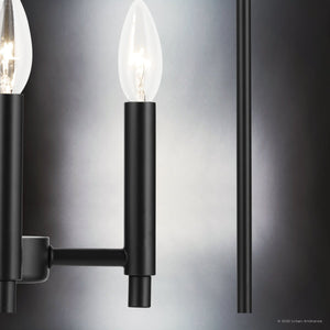 Urban Ambiance - Chandelier - UKC20140 Transitional Indoor Chandelier, 25.25''H x 16''W x 16''Dep, Black Finish, Lusarre Collection - 