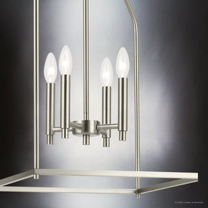Urban Ambiance - Chandelier - UKC20141 Transitional Indoor Chandelier, 25.25''H x 16''W x 16''Dep, Brushed Nickel Finish, Lusarre Collection - 