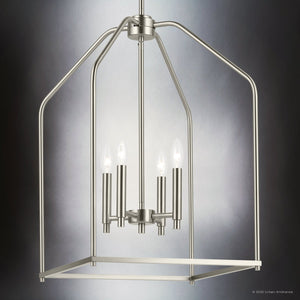 Urban Ambiance - Chandelier - UKC20141 Transitional Indoor Chandelier, 25.25''H x 16''W x 16''Dep, Brushed Nickel Finish, Lusarre Collection - 