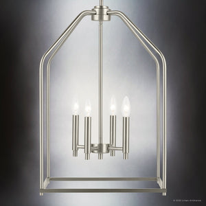 Urban Ambiance - Chandelier - UKC20141 Transitional Indoor Chandelier, 25.25''H x 16''W x 16''Dep, Brushed Nickel Finish, Lusarre Collection - 