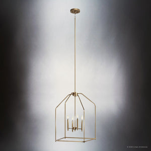Urban Ambiance - Chandelier - UKC20142 Transitional Indoor Chandelier, 25.25''H x 16''W x 16''Dep, Champagne Bronze Finish, Lusarre Collection - 
