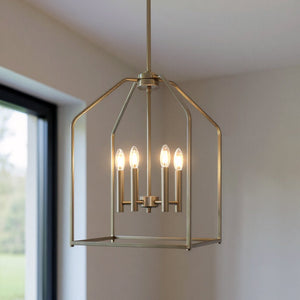 Urban Ambiance - Chandelier - UKC20142 Transitional Indoor Chandelier, 25.25''H x 16''W x 16''Dep, Champagne Bronze Finish, Lusarre Collection - 