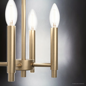 Urban Ambiance - Chandelier - UKC20142 Transitional Indoor Chandelier, 25.25''H x 16''W x 16''Dep, Champagne Bronze Finish, Lusarre Collection - 