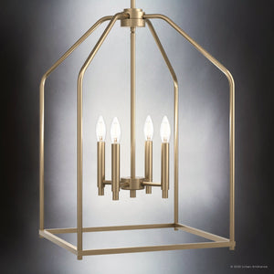 Urban Ambiance - Chandelier - UKC20142 Transitional Indoor Chandelier, 25.25''H x 16''W x 16''Dep, Champagne Bronze Finish, Lusarre Collection - 