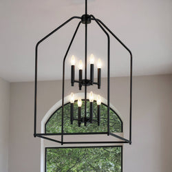 Urban Ambiance - Chandelier - UKC20143 Transitional Indoor Chandelier, 36''H x 20''W x 20''Dep, Black Finish, Lusarre Collection - 