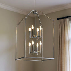 Urban Ambiance - Chandelier - UKC20144 Transitional Indoor Chandelier, 36''H x 20''W x 20''Dep, Brushed Nickel Finish, Lusarre Collection - 