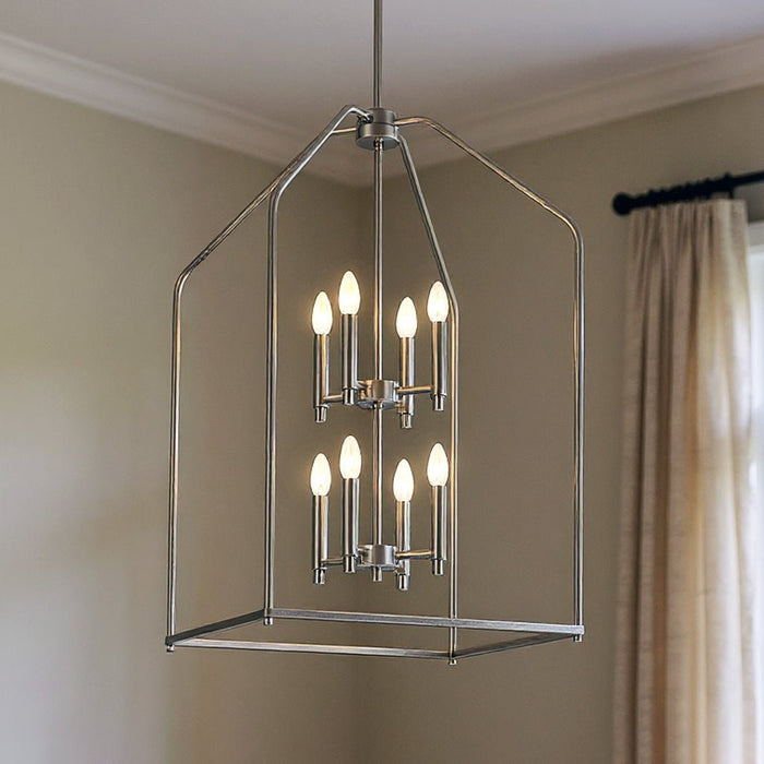 UKC20144 Transitional Indoor Chandelier, 36''H x 20''W x 20''Dep, Brushed Nickel Finish, Lusarre Collection