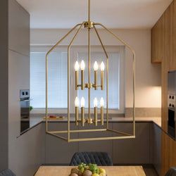 Urban Ambiance - Chandelier - UKC20145 Transitional Indoor Chandelier, 36''H x 20''W x 20''Dep, Champagne Bronze Finish, Lusarre Collection - 