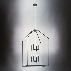 Urban Ambiance - Chandelier - UKC20146 Transitional Indoor Chandelier, 43''H x 24.25''W x 24.25''Dep, Black Finish, Lusarre Collection - 