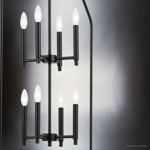 Urban Ambiance - Chandelier - UKC20146 Transitional Indoor Chandelier, 43''H x 24.25''W x 24.25''Dep, Black Finish, Lusarre Collection - 