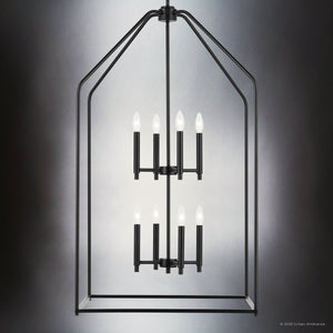 Urban Ambiance - Chandelier - UKC20146 Transitional Indoor Chandelier, 43''H x 24.25''W x 24.25''Dep, Black Finish, Lusarre Collection - 