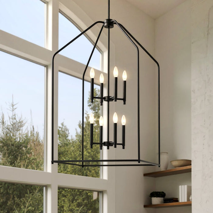 UKC20146 Transitional Indoor Chandelier, 43''H x 24.25''W x 24.25''Dep, Black Finish, Lusarre Collection