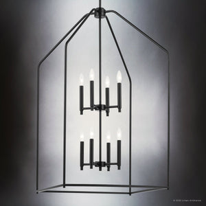 Urban Ambiance - Chandelier - UKC20146 Transitional Indoor Chandelier, 43''H x 24.25''W x 24.25''Dep, Black Finish, Lusarre Collection - 