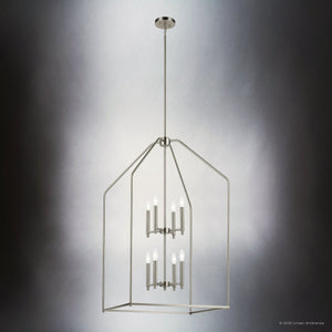 Urban Ambiance - Chandelier - UKC20147 Transitional Indoor Chandelier, 43''H x 24.25''W x 24.25''Dep, Brushed Nickel Finish, Lusarre Collection - 