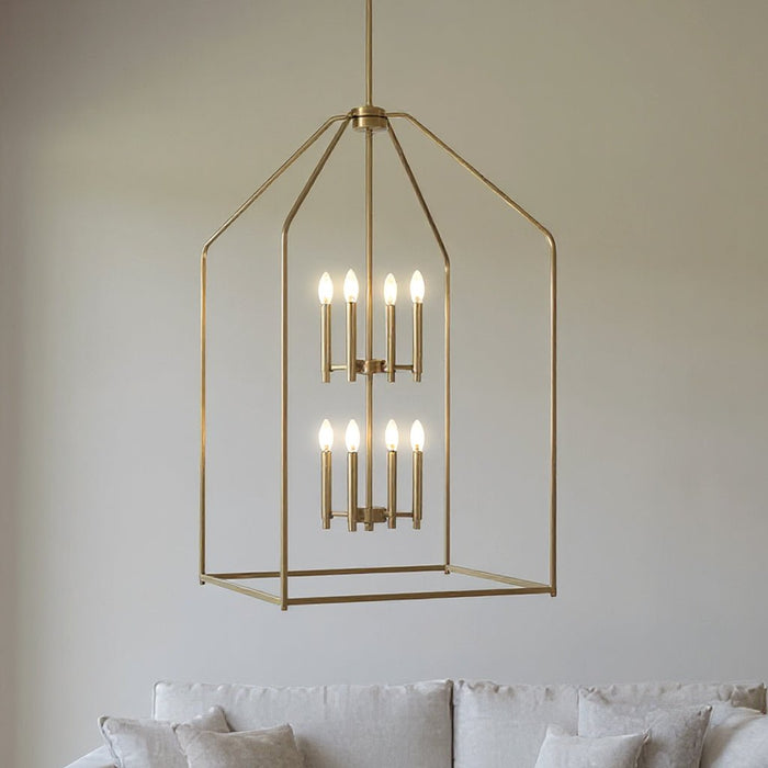 UKC20148 Transitional Indoor Chandelier, 43''H x 24.25''W x 24.25''Dep, Champagne Bronze Finish, Lusarre Collection