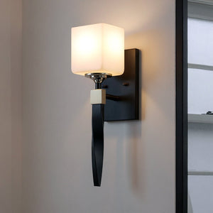 Urban Ambiance - Bath Light - UKC20150 Cosmopolitan Indoor Bath Light, 16.25''H x 5''W x 5.75''Dep, Black Finish, Elyndor Collection - 