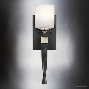 Urban Ambiance - Bath Light - UKC20150 Cosmopolitan Indoor Bath Light, 16.25''H x 5''W x 5.75''Dep, Black Finish, Elyndor Collection - 