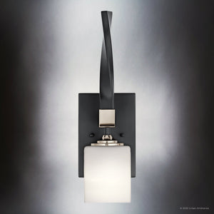 Urban Ambiance - Bath Light - UKC20150 Cosmopolitan Indoor Bath Light, 16.25''H x 5''W x 5.75''Dep, Black Finish, Elyndor Collection - 