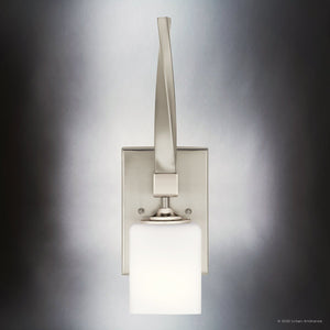 Urban Ambiance - Bath Light - UKC20151 Cosmopolitan Indoor Bath Light, 16.25''H x 5''W x 5.75''Dep, Brushed Nickel Finish, Elyndor Collection - 