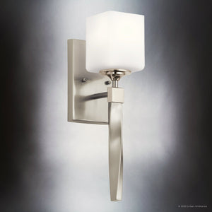 Urban Ambiance - Bath Light - UKC20151 Cosmopolitan Indoor Bath Light, 16.25''H x 5''W x 5.75''Dep, Brushed Nickel Finish, Elyndor Collection - 