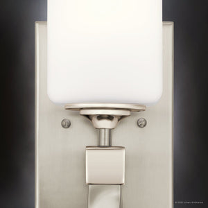 Urban Ambiance - Bath Light - UKC20151 Cosmopolitan Indoor Bath Light, 16.25''H x 5''W x 5.75''Dep, Brushed Nickel Finish, Elyndor Collection - 