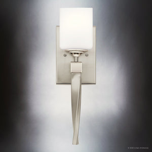 Urban Ambiance - Bath Light - UKC20151 Cosmopolitan Indoor Bath Light, 16.25''H x 5''W x 5.75''Dep, Brushed Nickel Finish, Elyndor Collection - 