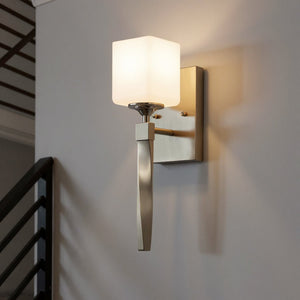 Urban Ambiance - Bath Light - UKC20151 Cosmopolitan Indoor Bath Light, 16.25''H x 5''W x 5.75''Dep, Brushed Nickel Finish, Elyndor Collection - 