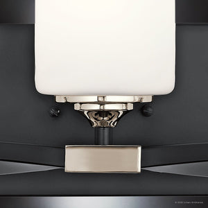 Urban Ambiance - Bath Light - UKC20154 Cosmopolitan Indoor Bath Light, 8''H x 22.75''W x 6''Dep, Black Finish, Elyndor Collection - 