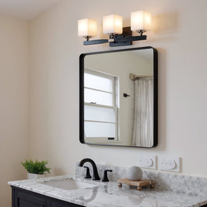 Urban Ambiance - Bath Light - UKC20154 Cosmopolitan Indoor Bath Light, 8''H x 22.75''W x 6''Dep, Black Finish, Elyndor Collection - 
