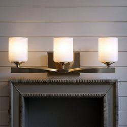 Urban Ambiance - Bath Light - UKC20155 Cosmopolitan Indoor Bath Light, 8.25''H x 23''W x 6''Dep, Brushed Nickel Finish, Elyndor Collection - 