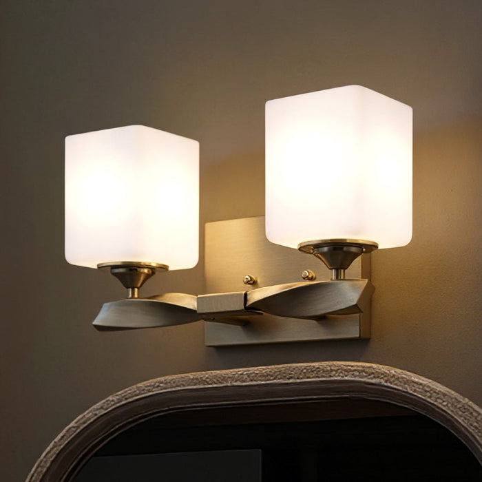 UKC20157 Cosmopolitan Indoor Bath Light, 8''H x 13.5''W x 6''Dep, Champagne Bronze Finish, Elyndor Collection