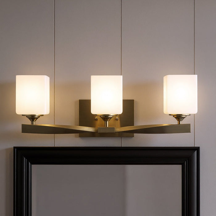 UKC20158 Cosmopolitan Indoor Bath Light, 8.25''H x 23''W x 6''Dep, Champagne Bronze Finish, Elyndor Collection