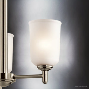 Urban Ambiance - Chandelier - UKC20160 New Traditional Indoor Chandelier, 15.25''H x 17.5''W x 17.5''Dep, Brushed Nickel Finish, Corvelle Collection - 