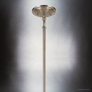 Urban Ambiance - Chandelier - UKC20160 New Traditional Indoor Chandelier, 15.25''H x 17.5''W x 17.5''Dep, Brushed Nickel Finish, Corvelle Collection - 