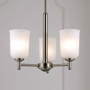 Urban Ambiance - Chandelier - UKC20160 New Traditional Indoor Chandelier, 15.25''H x 17.5''W x 17.5''Dep, Brushed Nickel Finish, Corvelle Collection - 