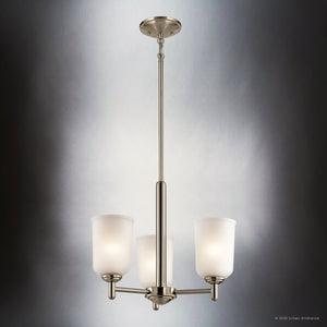 Urban Ambiance - Chandelier - UKC20160 New Traditional Indoor Chandelier, 15.25''H x 17.5''W x 17.5''Dep, Brushed Nickel Finish, Corvelle Collection - 