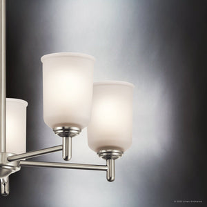 Urban Ambiance - Chandelier - UKC20162 New Traditional Indoor Chandelier, 15.25''H x 23.75''W x 23.75''Dep, Brushed Nickel Finish, Corvelle Collection - 