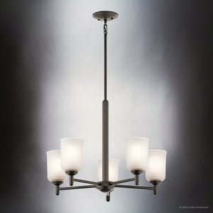 Urban Ambiance - Chandelier - UKC20163 New Traditional Indoor Chandelier, 15.25''H x 23.75''W x 23.75''Dep, Olde Bronze Finish, Corvelle Collection - 