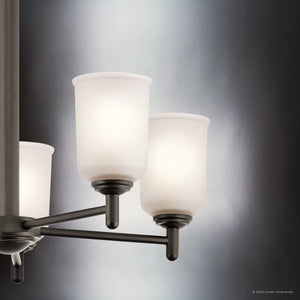 Urban Ambiance - Chandelier - UKC20163 New Traditional Indoor Chandelier, 15.25''H x 23.75''W x 23.75''Dep, Olde Bronze Finish, Corvelle Collection - 