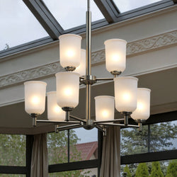 Urban Ambiance - Chandelier - UKC20164 New Traditional Indoor Chandelier, 26.5''H x 26.5''W x 26.5''Dep, Brushed Nickel Finish, Corvelle Collection - 