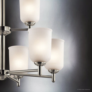 Urban Ambiance - Chandelier - UKC20164 New Traditional Indoor Chandelier, 26.5''H x 26.5''W x 26.5''Dep, Brushed Nickel Finish, Corvelle Collection - 
