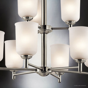 Urban Ambiance - Chandelier - UKC20164 New Traditional Indoor Chandelier, 26.5''H x 26.5''W x 26.5''Dep, Brushed Nickel Finish, Corvelle Collection - 