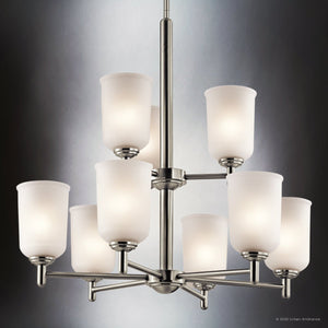 Urban Ambiance - Chandelier - UKC20164 New Traditional Indoor Chandelier, 26.5''H x 26.5''W x 26.5''Dep, Brushed Nickel Finish, Corvelle Collection - 