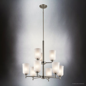 Urban Ambiance - Chandelier - UKC20164 New Traditional Indoor Chandelier, 26.5''H x 26.5''W x 26.5''Dep, Brushed Nickel Finish, Corvelle Collection - 