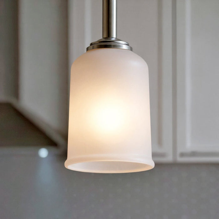 UKC20166 New Traditional Indoor Pendant, 11.25''H x 4.5''W x 4.5''Dep, Brushed Nickel Finish, Corvelle Collection