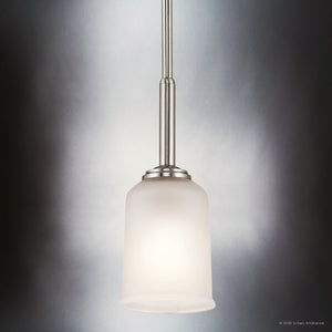 Urban Ambiance - Pendant - UKC20166 New Traditional Indoor Pendant, 11.25''H x 4.5''W x 4.5''Dep, Brushed Nickel Finish, Corvelle Collection - 